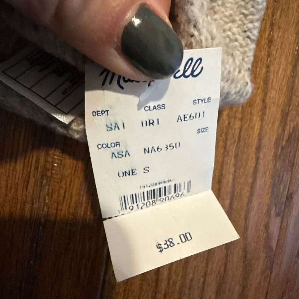 Madewell NWR sand brown wool blend faux fur pom hat